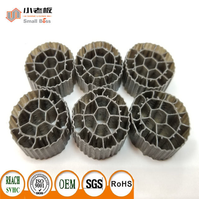 25mm x 12mm สีสัน MBBR สื่อกรอง HDPE วัสดุ PE06 Bio Media