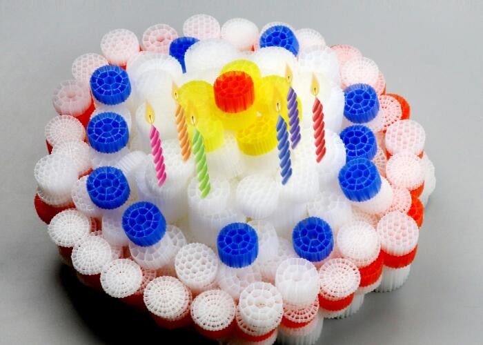 ประสิทธิภาพสูง MBBR Bio Media K1 Micro Media 12mm X 9mm สีขาว