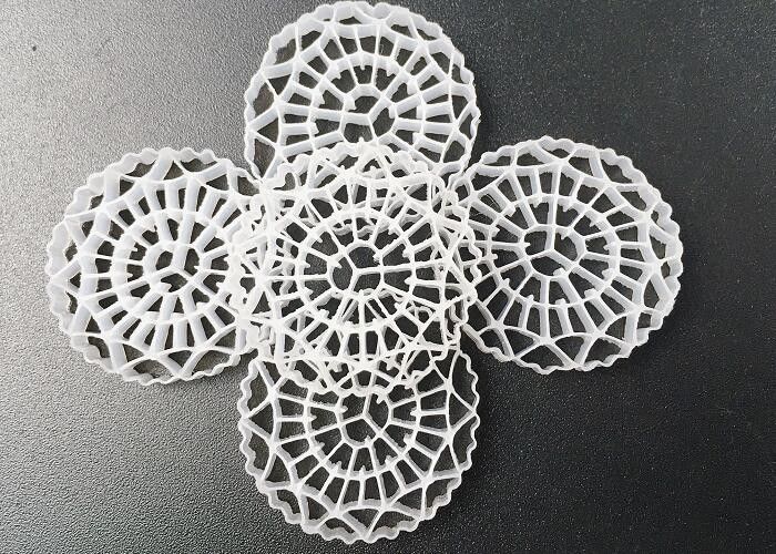 25*5mm K3 สื่อกรอง Hdpe วัสดุ Ifas กระบวนการ MBBR Bioballs