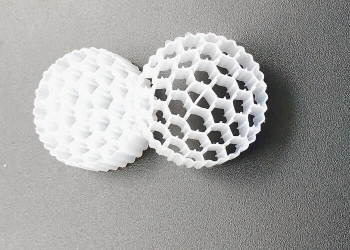 Trickling Biofilter สีขาว MBBR BIO MEDIA FAB CARRIER 25*10MM 38 ห้อง