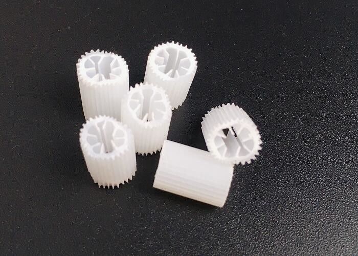 Virgin MBBR Bio Media ขนาดหนัก 5 * 10 มม สีขาว Virgin HIPS วัสดุ พลาสติก Biocell