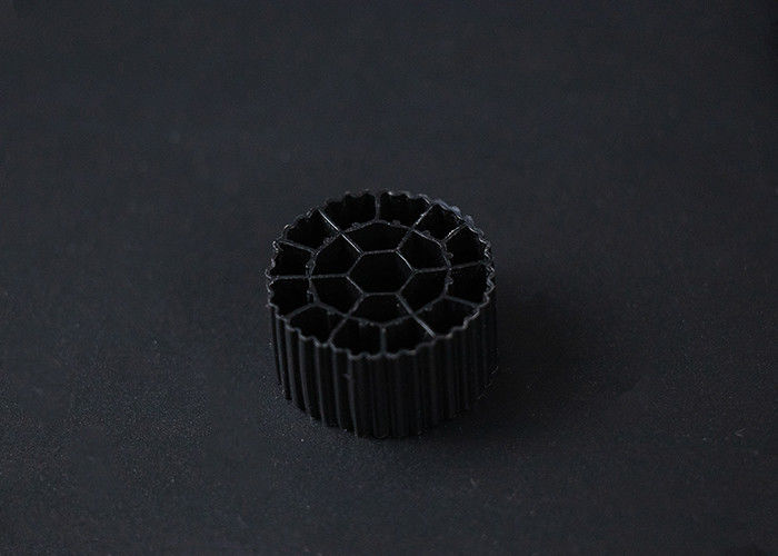 สีดํา พลอย 25*12MM Mbbr สื่อกรองชีวภาพ HDPE