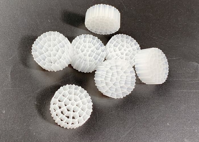 Biotube Biopipe Bioballs Biocell Filter Media สีขาว วัสดุ HDPE